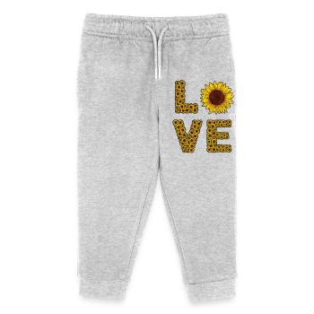 Sunflower Love Letters Summer - Kids Organic Sweatpants by Stanley/Stella - heather grey - Front