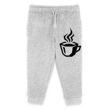 Coffee Symbol Coffee - Kids Organic Sweatpants by Stanley/Stella - heather grey - Front