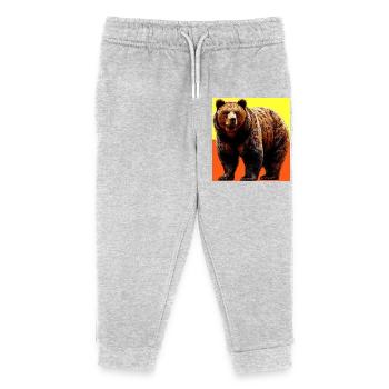 bear - Kids Organic Sweatpants by Stanley/Stella - heather grey - Front