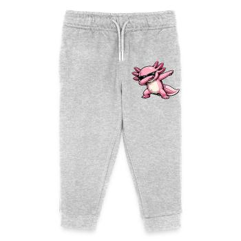 Dabbing Axolotl - Kids Organic Sweatpants by Stanley/Stella - heather grey - Front