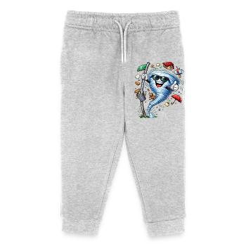 Hurricane with sunglasses - Kids Organic Sweatpants by Stanley/Stella - heather grey - Front