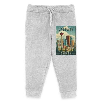 Découvrez la scène urbaine pittoresque de Calgary au Canada - Pantalon de jogging enfant bio Stanley/Stella - gris chiné - Devant