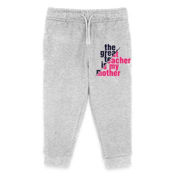 My Mother My Greatest Teacher Shirt - Kids Organic Sweatpants by Stanley/Stella - heather grey - Front