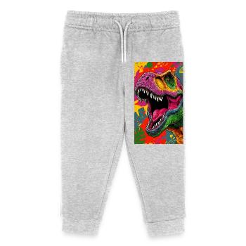 dinosaure - Pantalon de jogging enfant bio Stanley/Stella - gris chiné - Devant