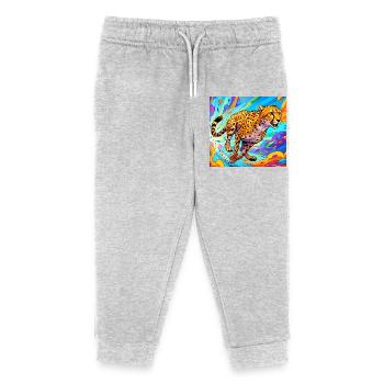 cheetah - Kids Organic Sweatpants by Stanley/Stella - heather grey - Front