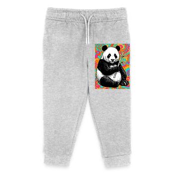 Panda - Kinder Organic Jogginghose Mini Mover von Stanley/Stella - Grau meliert - Vorne