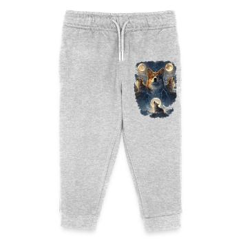 Corgi des Trois Lunes. - Pantalon de jogging enfant bio Stanley/Stella - gris chiné - Devant