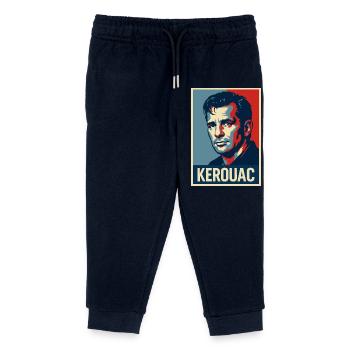 Jack Kerouac Pop Portrait - Kids Organic Sweatpants by Stanley/Stella - navy - Front