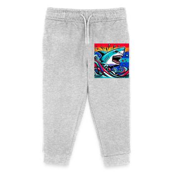Shark - Kids Organic Sweatpants by Stanley/Stella - heather grey - Front