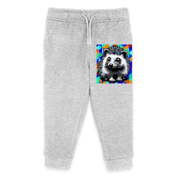 hedgehog - Kids Organic Sweatpants by Stanley/Stella - heather grey - Front