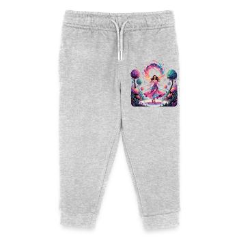 Farbenfrohe Zauberwelt Traumtänzerin Prinzessin - Kinder Organic Jogginghose Mini Mover von Stanley/Stella - Grau meliert - Vorne