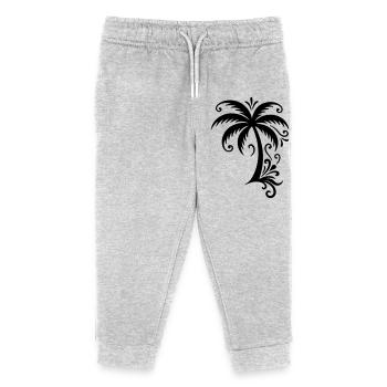 Palm tree icon beach - Kids Organic Sweatpants by Stanley/Stella - heather grey - Front