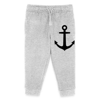 Anker Maritim Schiff Logo - Kinder Organic Jogginghose Mini Mover von Stanley/Stella - Grau meliert - Vorne