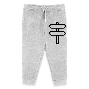 Richtungszeichen - Kinder Organic Jogginghose Mini Mover von Stanley/Stella - Grau meliert - Vorne