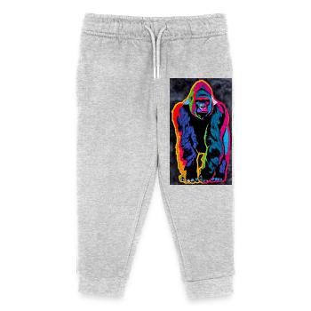 gorille - Pantalon de jogging enfant bio Stanley/Stella - gris chiné - Devant