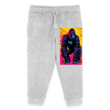gorille - Pantalon de jogging enfant bio Stanley/Stella - gris chiné - Devant