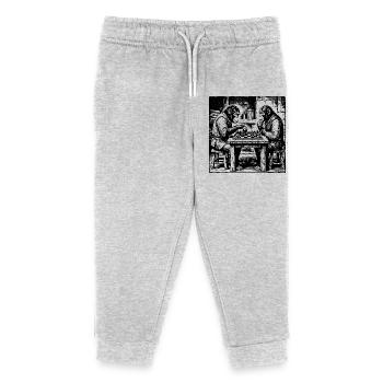 Monkeys play chess T-Shirt - Kids Organic Sweatpants by Stanley/Stella - heather grey - Front