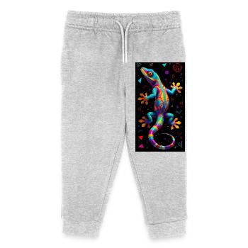 Gecko - Kinder Organic Jogginghose Mini Mover von Stanley/Stella - Grau meliert - Vorne