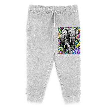 elephant - Kids Organic Sweatpants by Stanley/Stella - heather grey - Front