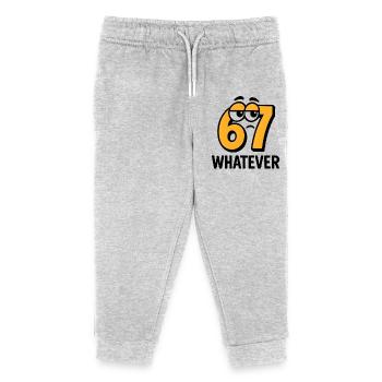 Six Seven Whatever Italian Brainrot Humor Meme  - Kinder Organic Jogginghose Mini Mover von Stanley/Stella - Grau meliert - Vorne