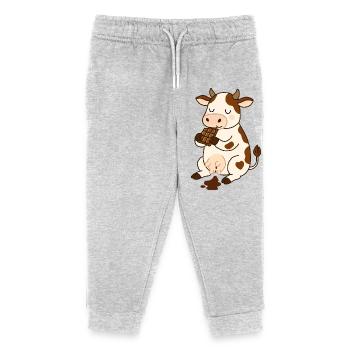 Chocolate Cow - Kids Organic Sweatpants by Stanley/Stella - heather grey - Front