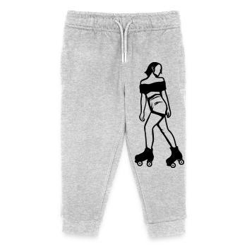 Roller skater - Kids Organic Sweatpants by Stanley/Stella - heather grey - Front
