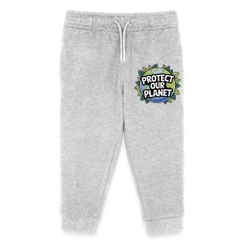 Protect the Earth – Planet Thema - Kinder Organic Jogginghose Mini Mover von Stanley/Stella - Grau meliert - Vorne