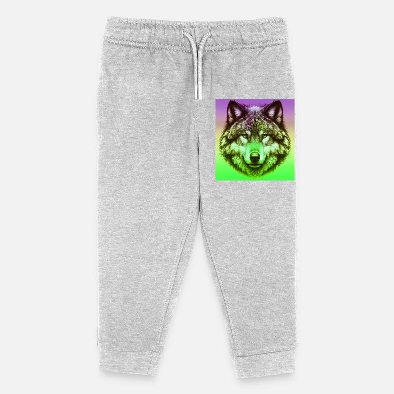 Wolf - Kinder Organic Jogginghose Mini Mover von Stanley/Stella - Grau meliert
