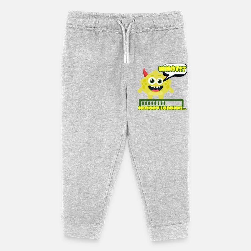 Memory Loading Monster Meme - Kids Organic Sweatpants by Stanley/Stella - heather grey