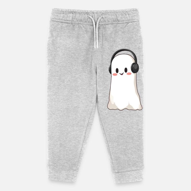 Ghost avec un casque - Pantalon de jogging enfant bio Stanley/Stella - gris chiné