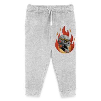 Metal Skull with gears T-shirt Design. - Kids Organic Sweatpants by Stanley/Stella - heather grey - Front