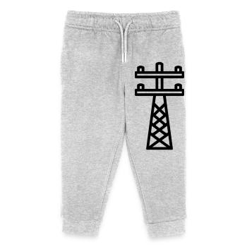 power pole - Kids Organic Sweatpants by Stanley/Stella - heather grey - Front