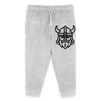 Wikinger - Kinder Organic Jogginghose Mini Mover von Stanley/Stella - Grau meliert - Vorne