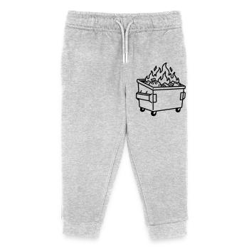 Müllcontainer-Feuer - Kinder Organic Jogginghose Mini Mover von Stanley/Stella - Grau meliert - Vorne