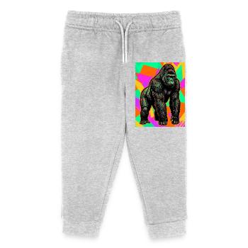 gorilla - Kids Organic Sweatpants by Stanley/Stella - heather grey - Front