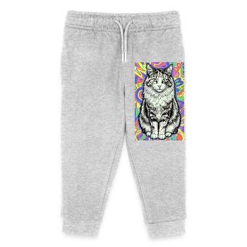 chat - Pantalon de jogging enfant bio Stanley/Stella - gris chiné - Devant