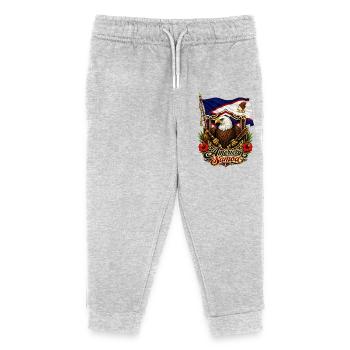 Adlerflagge von Amerikanisch-Samoa - Kinder Organic Jogginghose Mini Mover von Stanley/Stella - Grau meliert - Vorne