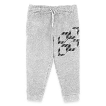 squares out of lines design - Kids Organic Sweatpants by Stanley/Stella - heather grey - Front