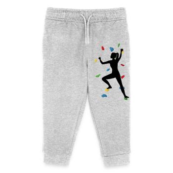 Climb Wall Woman – Boulder Adventure - Kinder Organic Jogginghose Mini Mover von Stanley/Stella - Grau meliert - Vorne