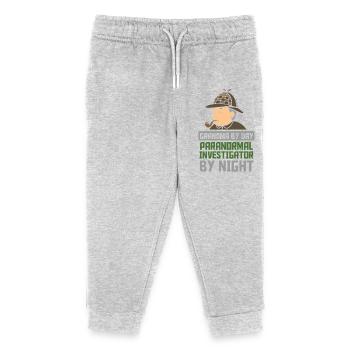 ghost hunting paranormal ghost hunter - Kids Organic Sweatpants by Stanley/Stella - heather grey - Front