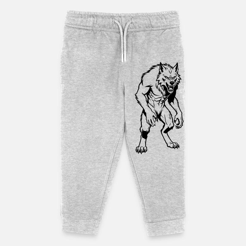 Werwolf - Kinder Organic Jogginghose Mini Mover von Stanley/Stella - Grau meliert