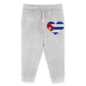 Kubanische Flagge in Herzform - Kinder Organic Jogginghose Mini Mover von Stanley/Stella - Grau meliert - Vorne