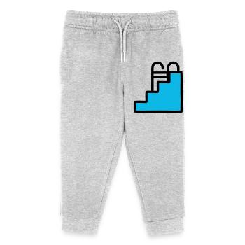  Pool Leiter Schwimmbad Icon - Kinder Organic Jogginghose Mini Mover von Stanley/Stella - Grau meliert - Vorne