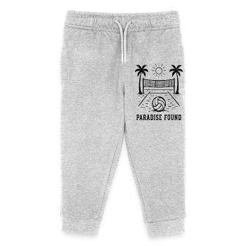 Paradise Found Beach Volleyball Summer Paradise - Kids Organic Sweatpants by Stanley/Stella - heather grey - Front