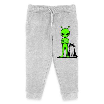 Humour comique extraterrestre - Pantalon de jogging enfant bio Stanley/Stella - gris chiné - Devant