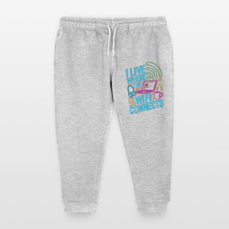 Remote Developer I Live Where The Web Developer Kinder Organic Jogginghose Mini Mover von Stanley/Stella