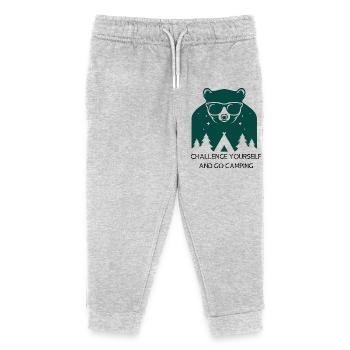 Fordere dich selbst heraus und geh campen - Kinder Organic Jogginghose Mini Mover von Stanley/Stella - Grau meliert - Vorne