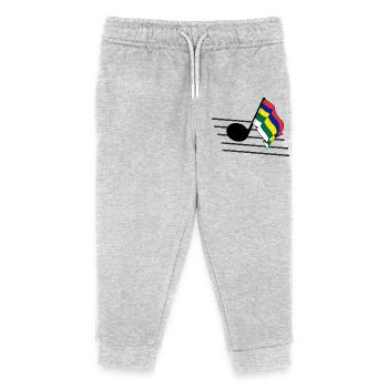 Terschelling Music Flag – Island Vibes - Kids Organic Sweatpants by Stanley/Stella - heather grey - Front