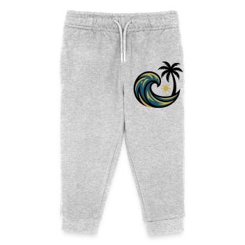 Welle Palme Surfen Strandurlaub Beachclub - Kinder Organic Jogginghose Mini Mover von Stanley/Stella - Grau meliert - Vorne