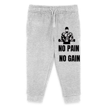 No Pain No Gain - Kids Organic Sweatpants by Stanley/Stella - heather grey - Front
